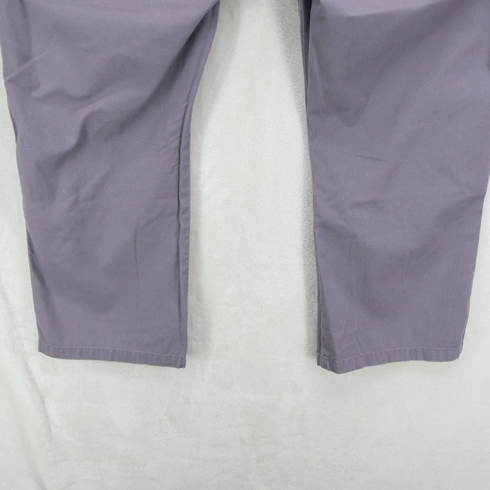 Cotton Traders Men Mercury Pleated Chino Pants Purple Gray Size 50 Elastic Waist